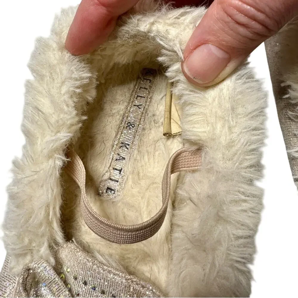 Kelly & Katie Girls Sparkly Flats Rhinestone Bow Shoes Princesscore